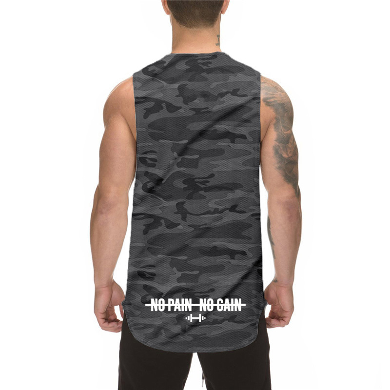 Schnelltrocknendes Tanktop für Herren mit Camouflage-Muster, Rundhalsausschnitt, Fitness-Fit, Sport-Hose, atmungsaktiv, ärmellos, Tanktop für den Sommer, dünn_voghion.com