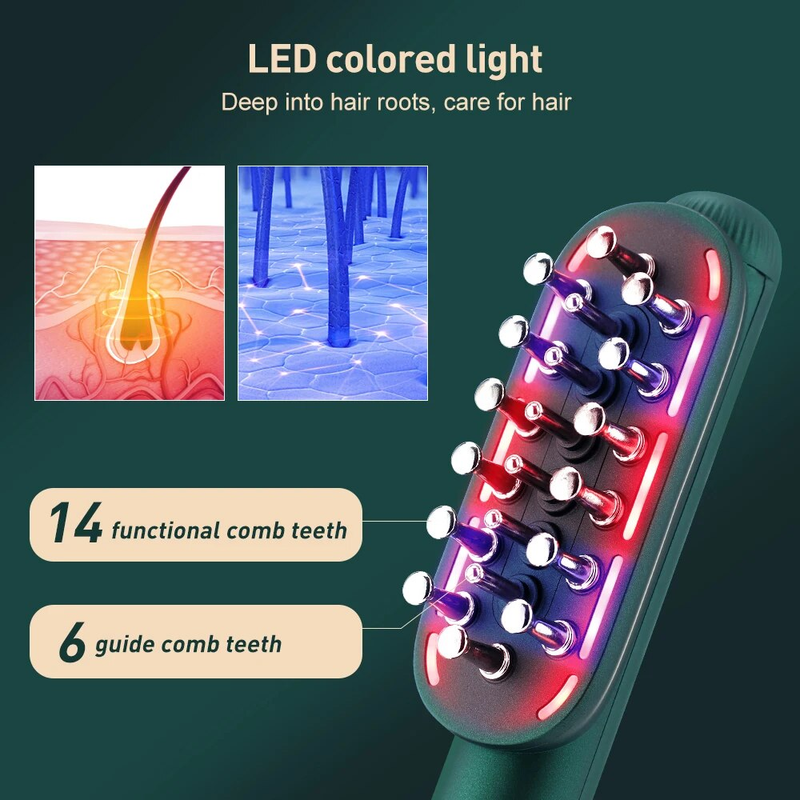 2023 New RF hair grooming comb Intelligent micro-current infrared vibration massage comb hair grooming comb_voghion.com