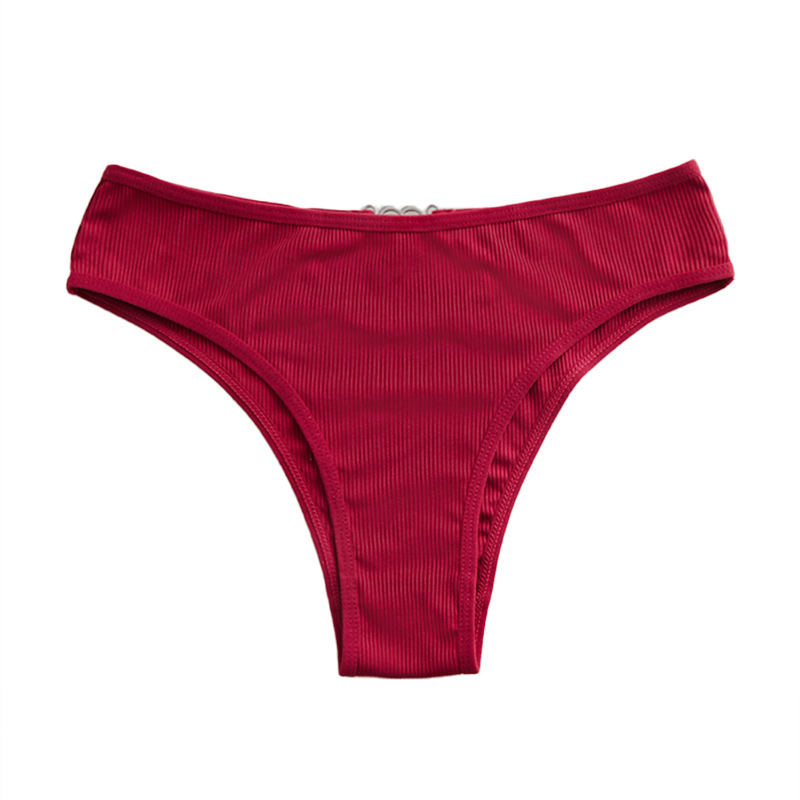 Underwear women's sexy hip lift soft knit mid-waist breathable comfortable micro elastic underwear_voghion.com