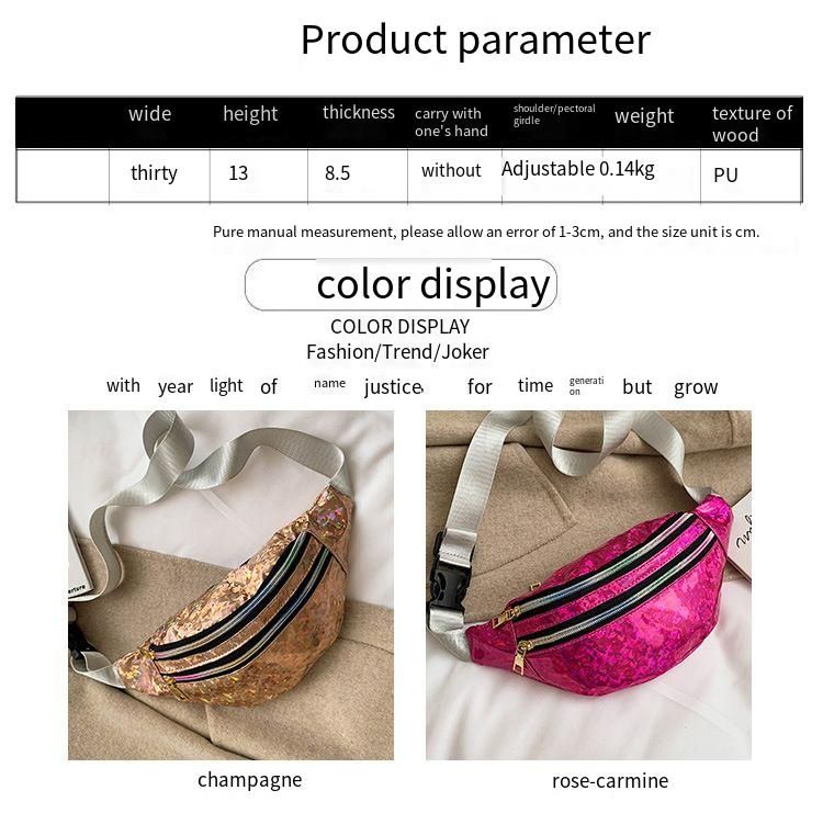 Marsupio con paillettes, borsa a tracolla obliqua, multifunzione, alla moda, per sport all'aria aperta_voghion.com