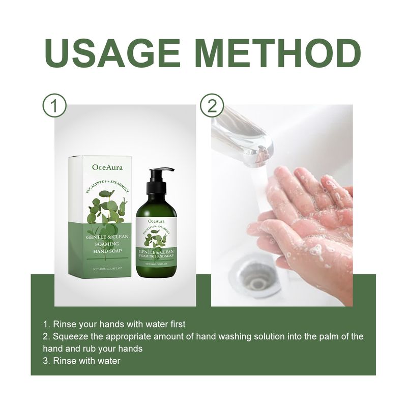 OceAura Gentle Clean Foaming Hand Soap, Gentle Cleansing Decontamination Moisturizing Skin Cleansing Skin_voghion.com