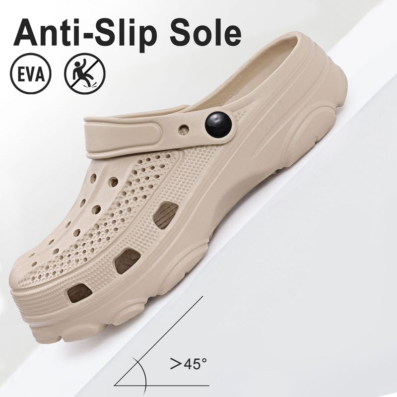 Bebealy Men Hole Clogs Slippers Men Garden Shoes For Men Arch Support Slides Summer Fashion Beach Slippers Non-slip EVA Slippers_voghion.com
