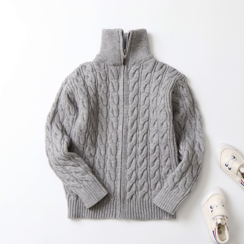 Suéter de cuello alto de lana de cordero para madres e hijos: jersey de punto grueso para niños grandes (8 años o más), ropa de invierno suave y cálida (varios colores y tallas)_voghion.com