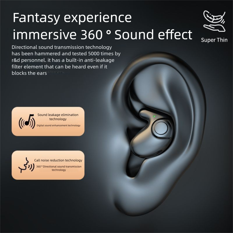 Beihhe 2025 New Hidden Sleep Earphones, In-Ear, Ultra-Thin, Comfortable, Non-Pressing, Long Battery Life, Bluetooth_voghion.com