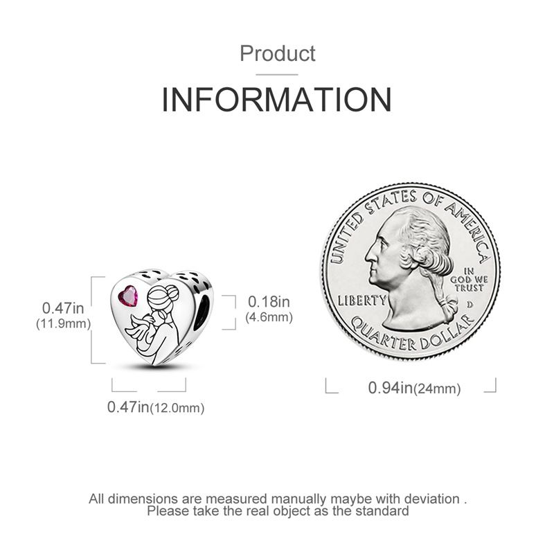 Gioielli da donna in argento 925 placcato in rame, serie "Famiglia e Amicizia", ciondolo con perline d'amore, collana con bracciale e perline Panjia fai da te_voghion.com
