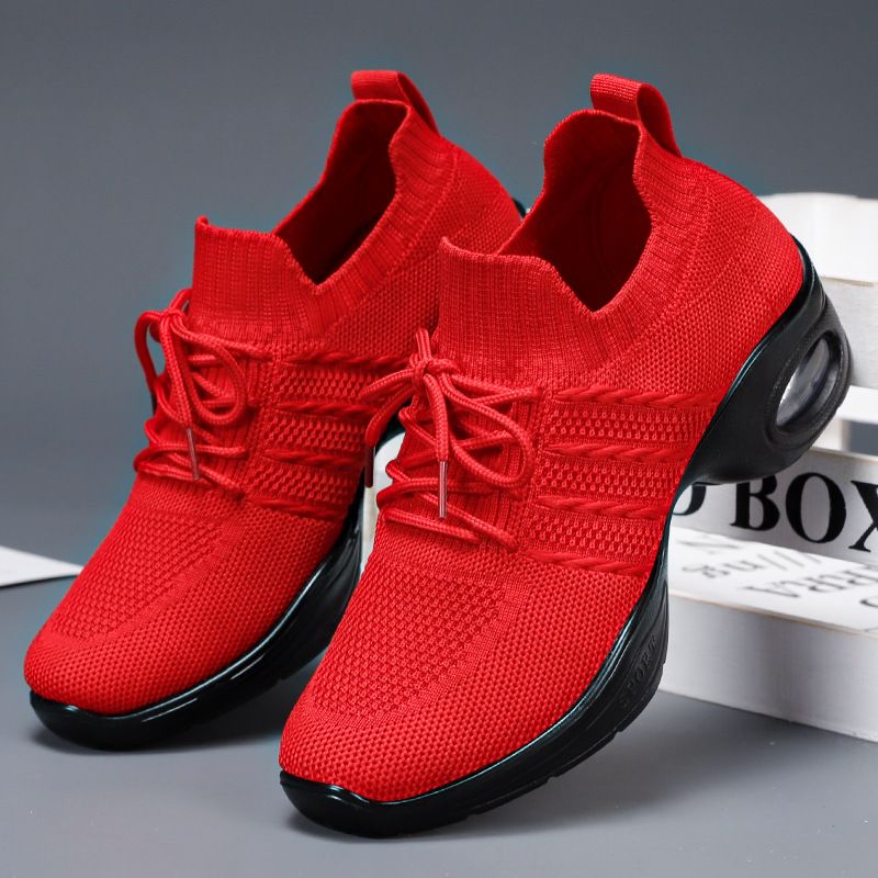 Tanzschuhe Damenschuhe Polyurethan Dickbesohlte Leichte Square Dance Atmungsaktive Wanderschuhe für Mütter mittleren Alters und ältere Menschen_voghion.com