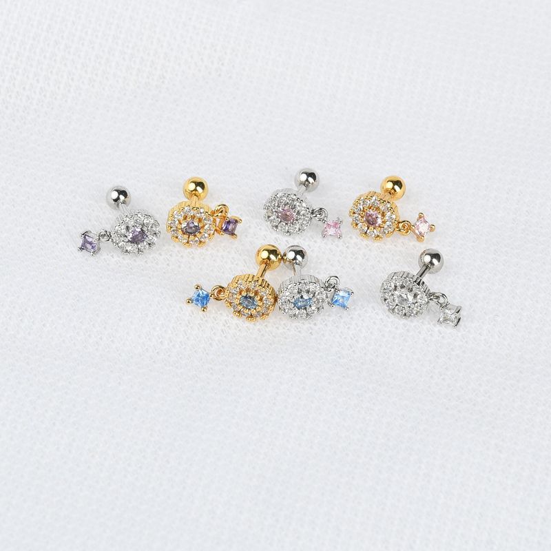 Produttori di chiodi per orecchio penetrante in acciaio inossidabile con zircone in acciaio inossidabile di vendita caldo transfrontaliero, faccia sottile, oro rosa, acciaio al titanio_voghion.com