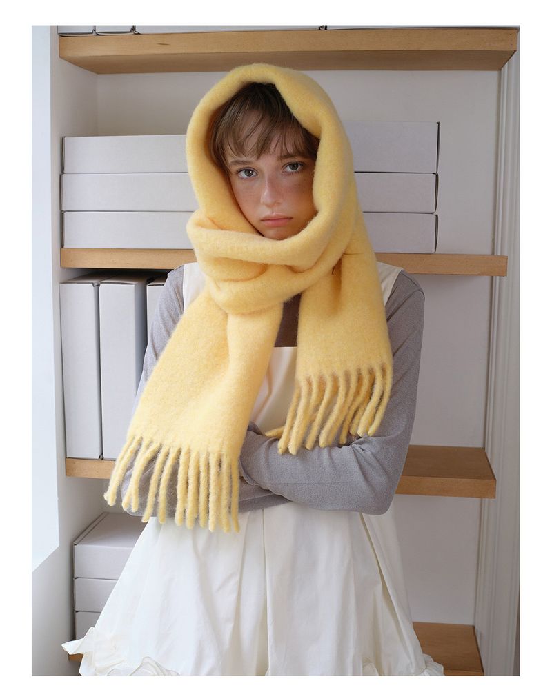 Sciarpa in misto lana di alpaca al 22% - Sciarpa invernale extra lunga 200 cm (12 colori, leggera e ipoallergenica, con frange boho, versatile dall'ufficio all'outfit)_voghion.com