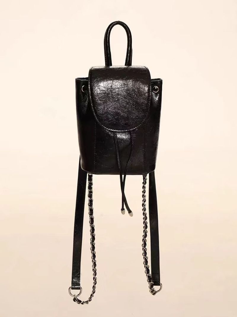 2024 Nuova borsa a catena in argento per studentessa universitaria, mini zaino piccolo con coulisse_voghion.com