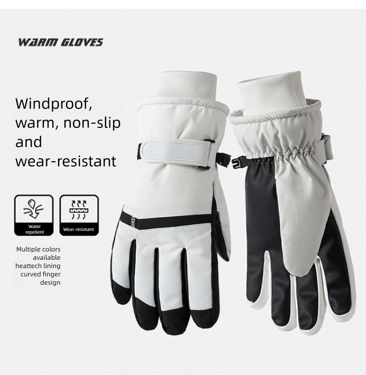 Ski Gloves Touch Screen Waproof Outdoor Sports Men And Women Warm Plus Velvet Thickened Riding Non-Slip Windproof_voghion.com