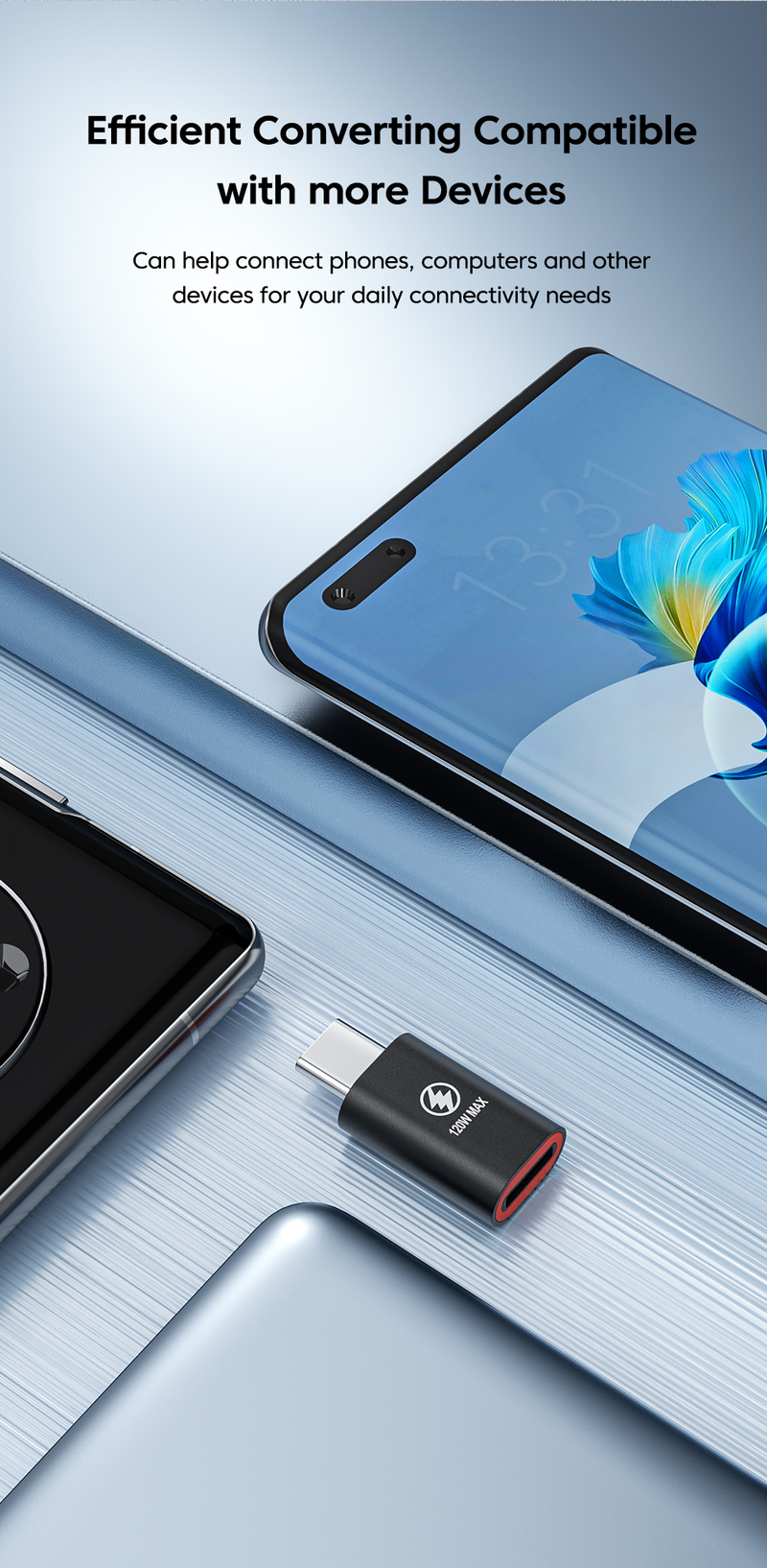 C típusú USB-emelő OTG adapter USB C OTG iPhone 14 13 12 Pro Max X XR PD 120W gyorstöltő adatkábel átalakítóhoz _voghion.com