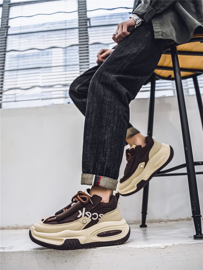 Scarpe da ginnastica alla moda da uomo in stile coreano, primavera e autunno 2025, con suola spessa, taglia grande45464748_voghion.com