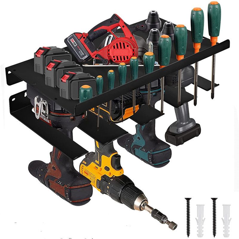 Tiebohui Hand Electric Drill Screwdriver Tool Rack Wall-mounted Rechargeable Drill Storage Rack Garage Tool Storage Rack_voghion.com