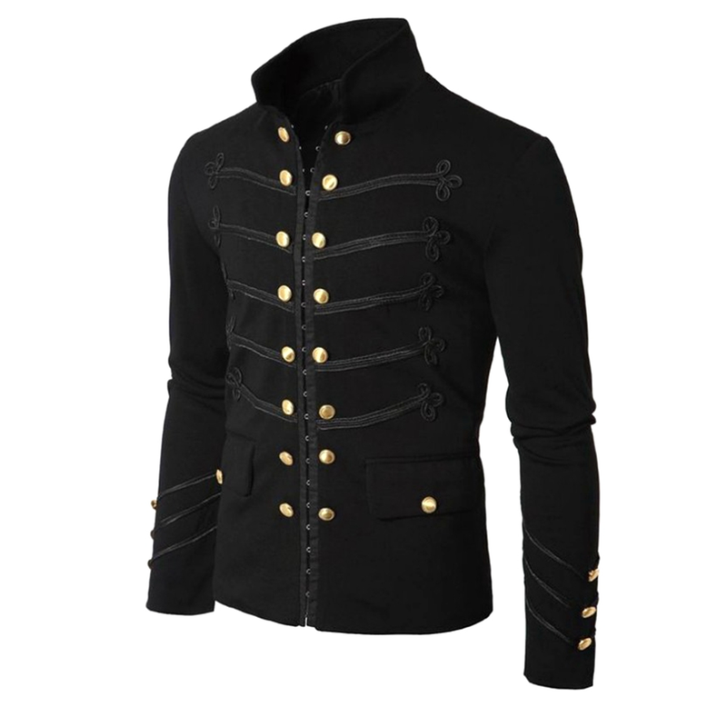 Seampunk Herr Gohic Kläder Miliärjackor Medeltida Vinage Jacke Sandkrage Rock Klänning Coa Herr Rero Punk_voghion.com