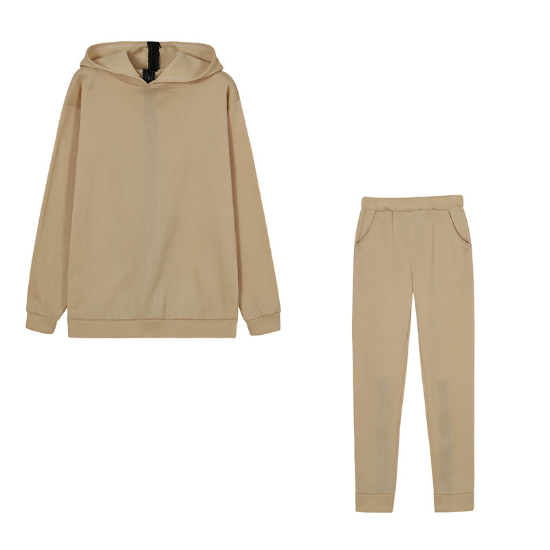 Felpa con cappuccio lunga e ampia con stampa alla moda da donna + tuta_voghion.com