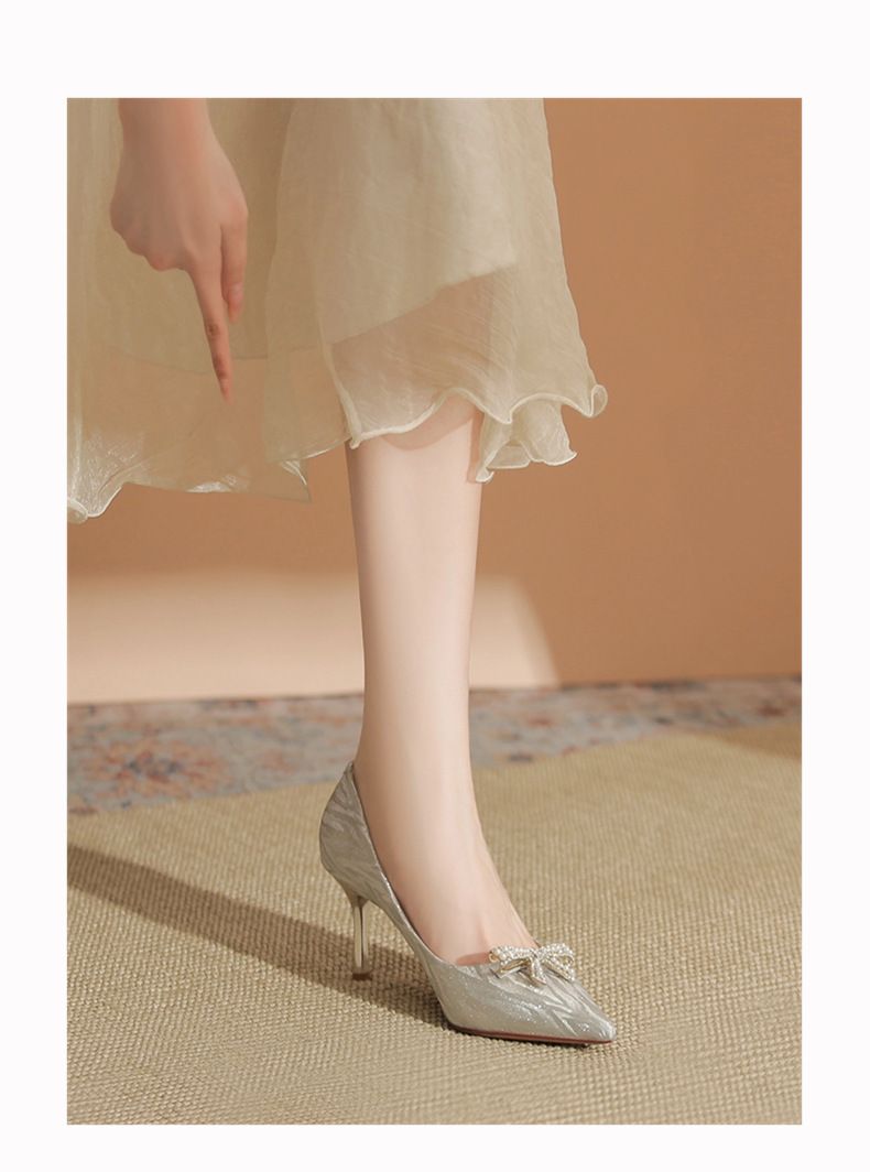 7888E-113 Glänzendes Tigerfellmuster Stiletto Spitzschuh Strassverzierte High Heels Hochzeit Pendeln Berufstätig_voghion.com