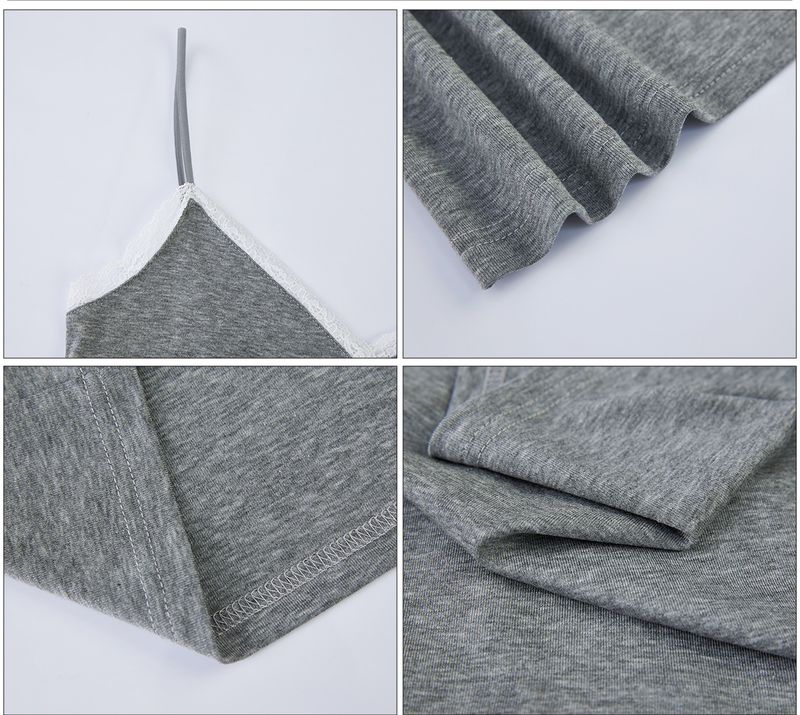 #Lyocell Zhen Quality # Canotta estiva da donna in pizzo con scollo a V e spalline sottili, vita alta, sexy, interno/esterno_voghion.com