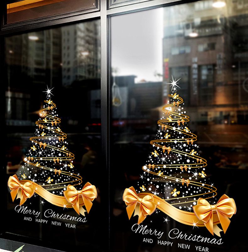 SDUV186 Decoration Arrangement Static Christmas Tree Window Glass Stickers_voghion.com