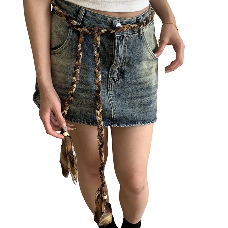 Gestrickte Kette im Bohemian-Stil, neues dekoratives Design, Sinn für Nischenrock, Zubehör, Taillengürtel, gewebt_voghion.com