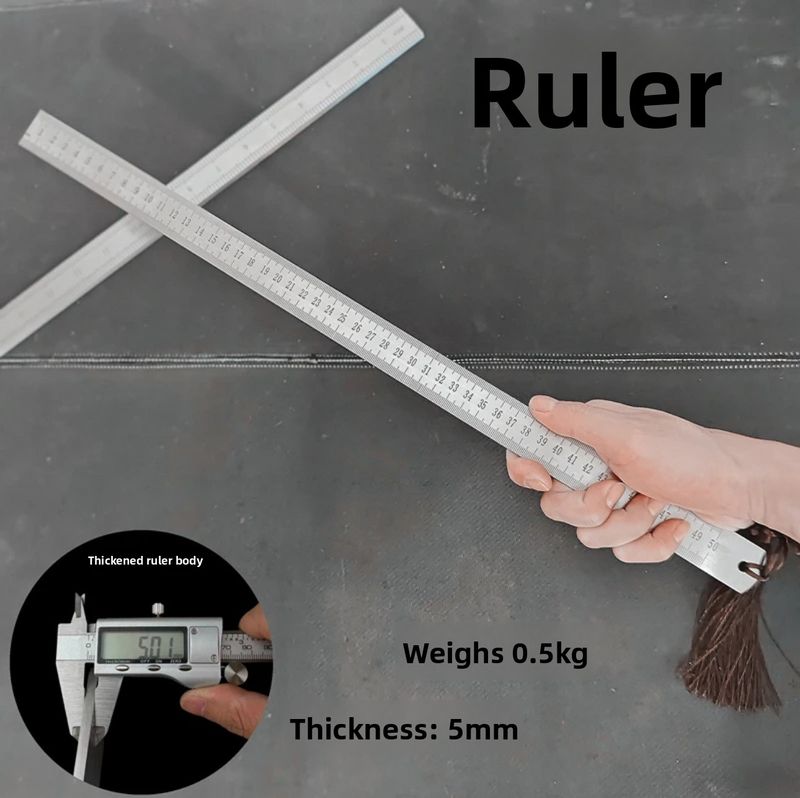 Hand-Forged Integrated Quenching Steel Thickened 5.0 Car Self-Defense High Hardness Measuring Ruler Multi-Functional_voghion.com