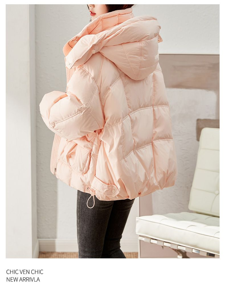 2023 Winter New Small Down Women's Short Loose And Thickened Hooded Warm Cotton Coat Trend_voghion.com