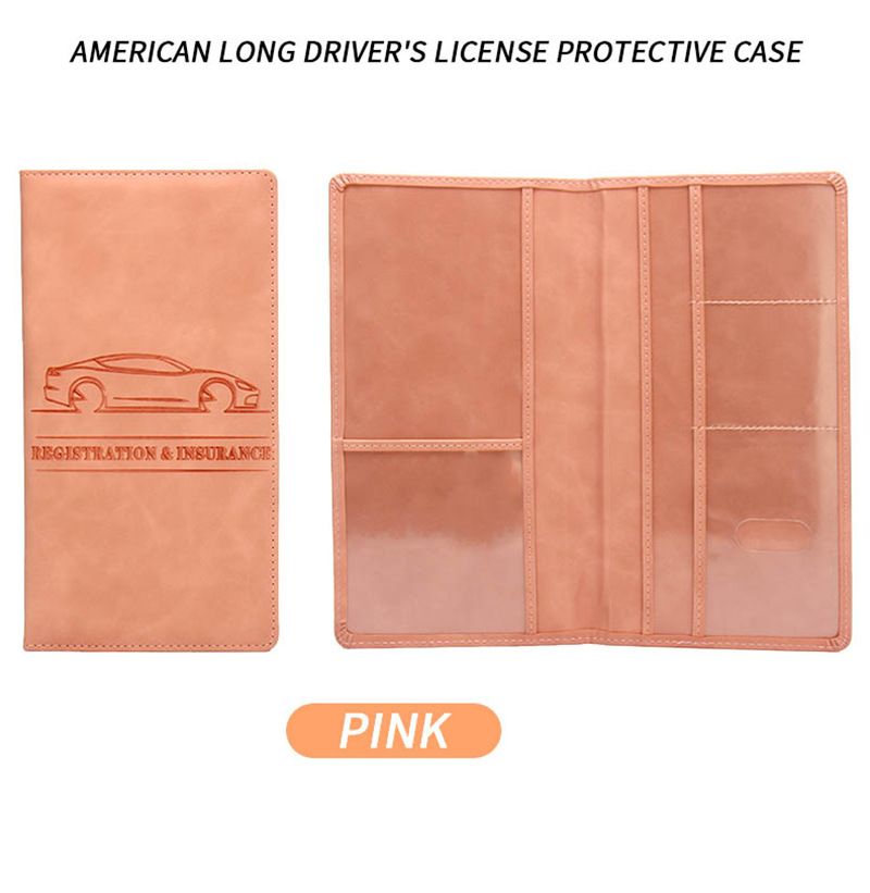 Étui pour permis de conduire américain Skin Feel Portefeuille d'assurance automobile populaire Clip pour permis de conduire multifonctionnel long Ce sac_voghion.com