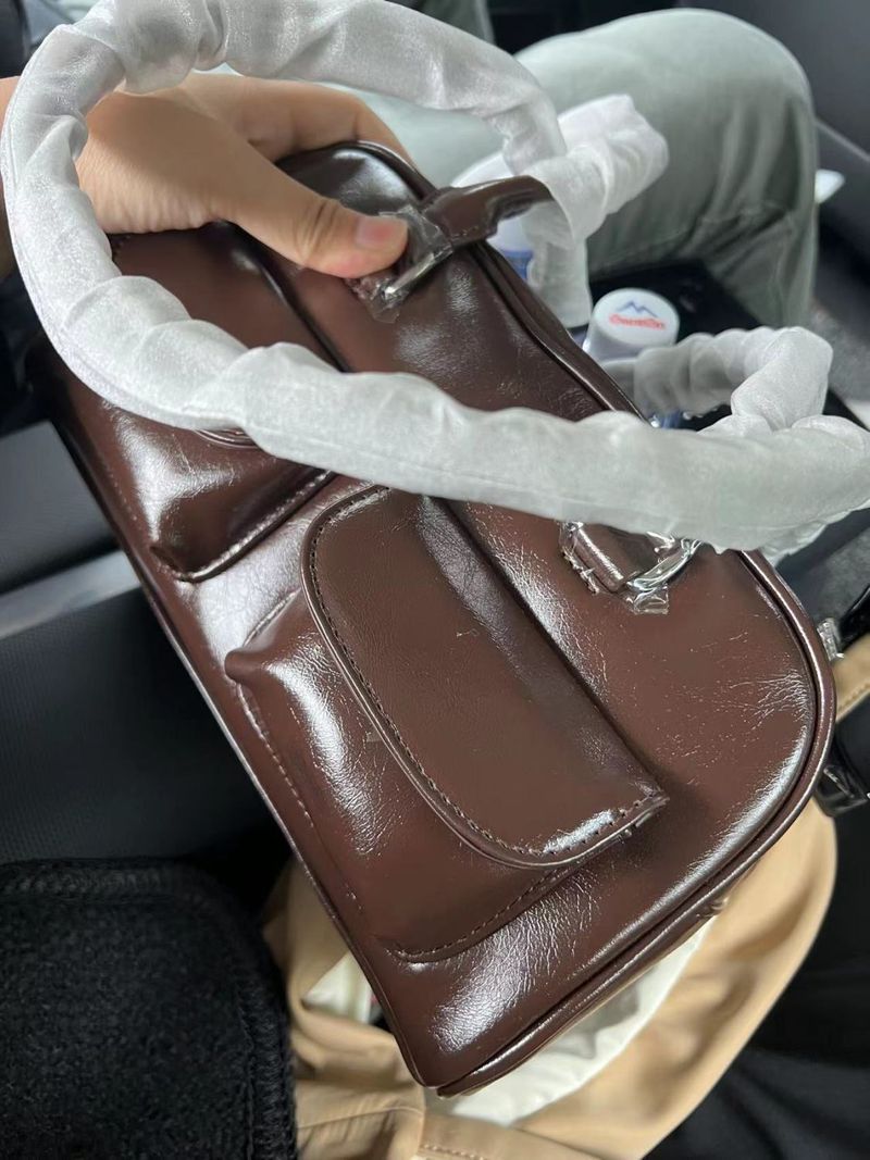 HAVEN Koreanische Xu Yunzhen Sane Stil Standöl Bowling Stand OlL Boston Tote Baerarm Tasche für Frauen_voghion.com