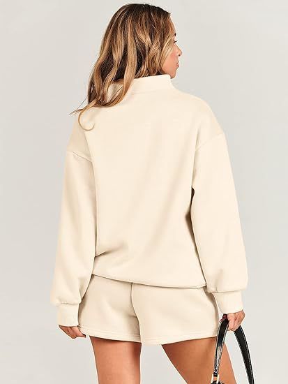 Women's Clothing Three quarter Pants Solid Color Sweater Pocket Two piece Set _voghion.com