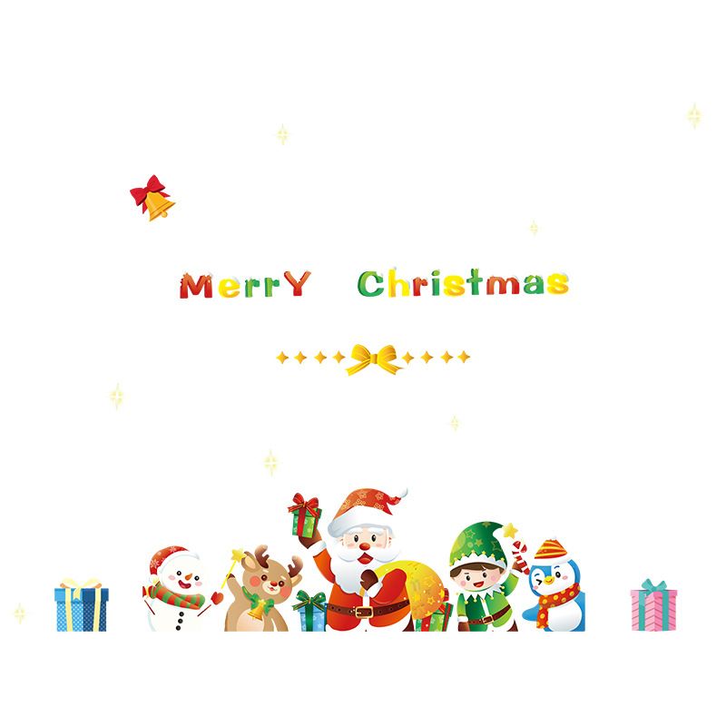 Neuer Weihnachtsmann-Wandaufkleber für Glas, statisch haftend, ohne Klebstoff, AMJ079_voghion.com