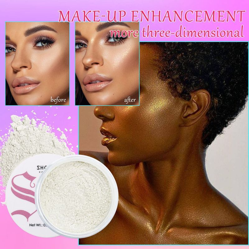 SHCOETY Highlighter Setting Powder – wasserfest, schweißfest und langanhaltend – Leichtes Nude-Konturpuder für ein makelloses Finish_voghion.com