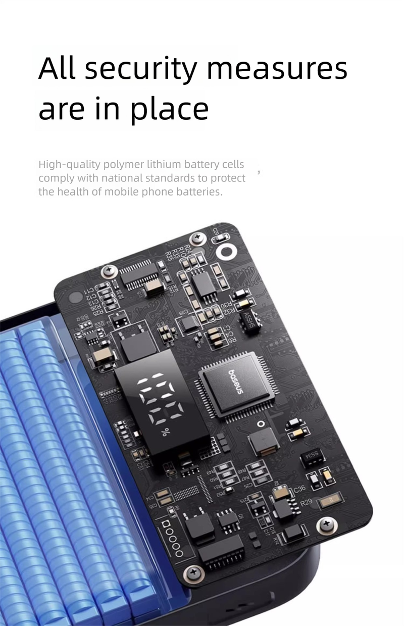 Baseus Power Bank con cavo integrato 10000mAh 22,5W Ricarica rapida Carica estrema Display digitale Mini compatto Nuovo_voghion.com