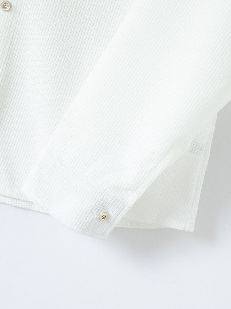 Männerkleeder Fréijoer an Hierscht Nei Männer Waffle Effenfaarweg Langärm Hemd Hosen Casual Outdoor Kostüm_voghion.com