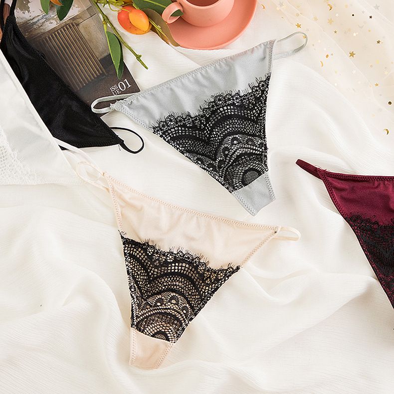Dameskleding Transparante holle dunne bikini met één lijn voor dames T-broek sexy kant lage taille verstelbare string volwassen vrouwen_voghion.com