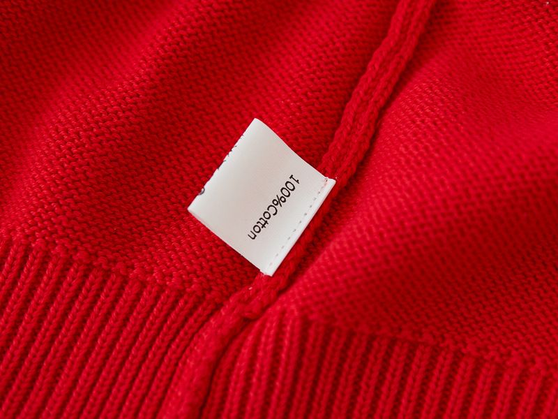 Handbestickte Strickjacke für Mütter und Kinder, für Kleinkinder und kleine Mädchen, weicher Baumwollpullover mit offener Vorderseite und Blumenmuster (90–140 cm, Weiß/Marineblau/Rot)_voghion.com