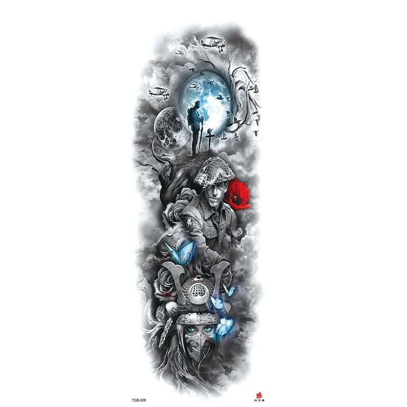 Autocollant de tatouage imperméable pour bras complet tendance_voghion.com