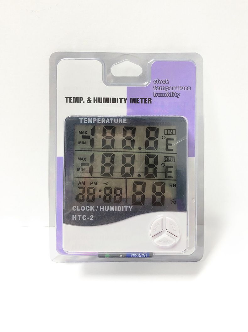 HTC-2 Indoor Outdoor Thermometer Hygrometer Mit Wecker, Dual Temperatur Display, Abnehmbare Sonde Für Home_voghion.com