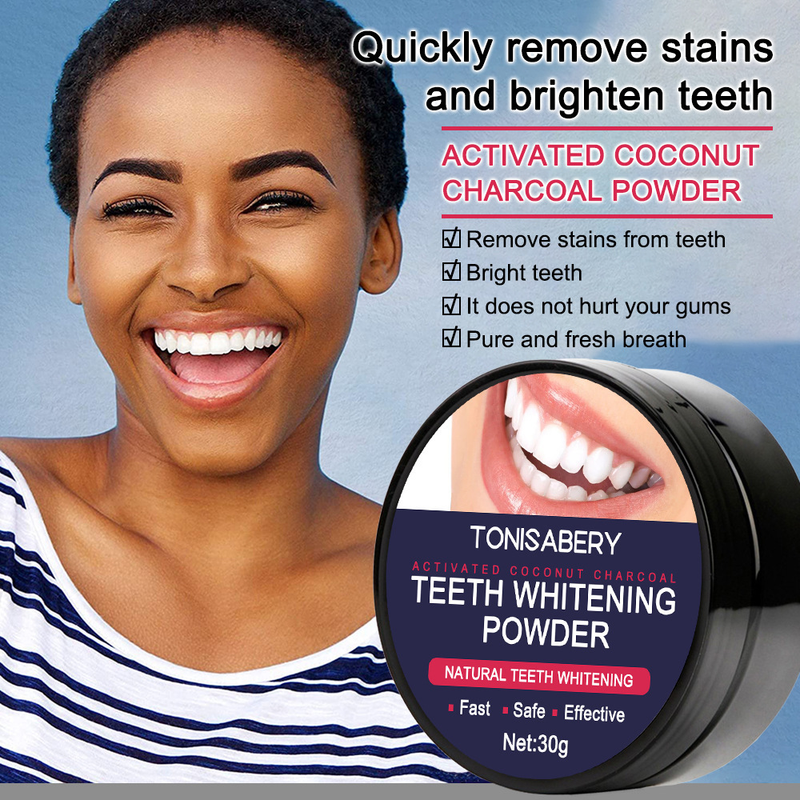 Coconut shell activated carbon bamboo charcoal black tooth powder, 30g bottle_voghion.com