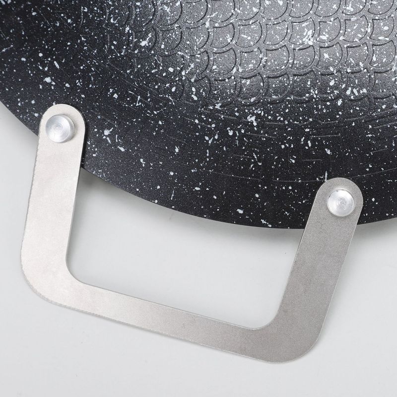 Outdoor Portable Non-Stick Korean Style BBQ Camping Casserole Grill Pan Round Teppanyaki Griddle_voghion.com