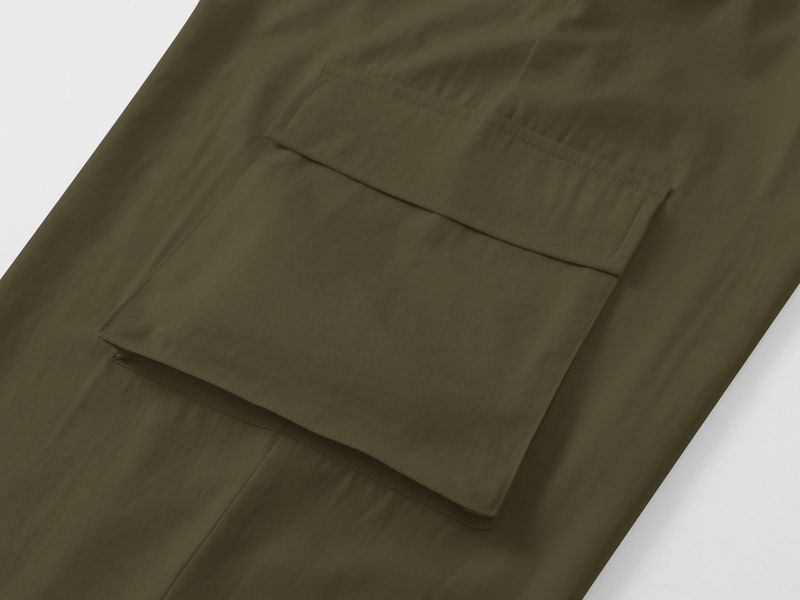 Spring And Autumn New Men's Workwear Solid Color Multi Pocket Casual Jogging Cuffed Trousers_voghion.com