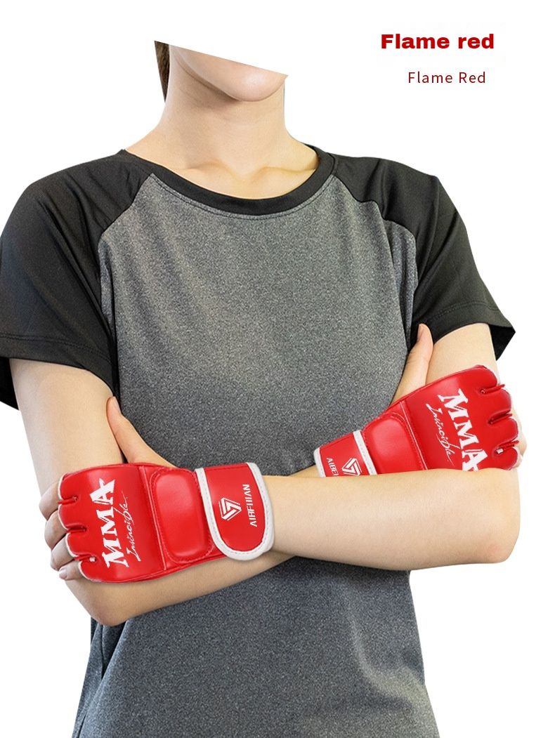 Sanda trening za odrasle in otroke, MMA Muay Thai boj, boksarske vreče, moške in ženske boksarske rokavice s pol prsti, boksarske rokavice_voghion.com