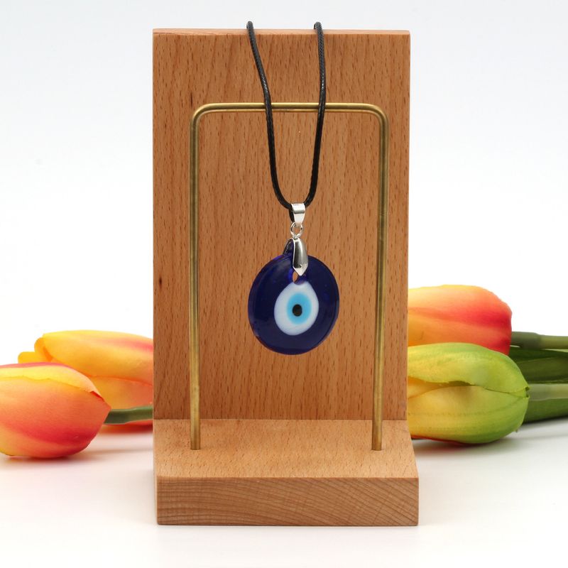 Evil Eye Men's And Women's Necklace Glass Pendant Accessory Wax Cord Simple_voghion.com