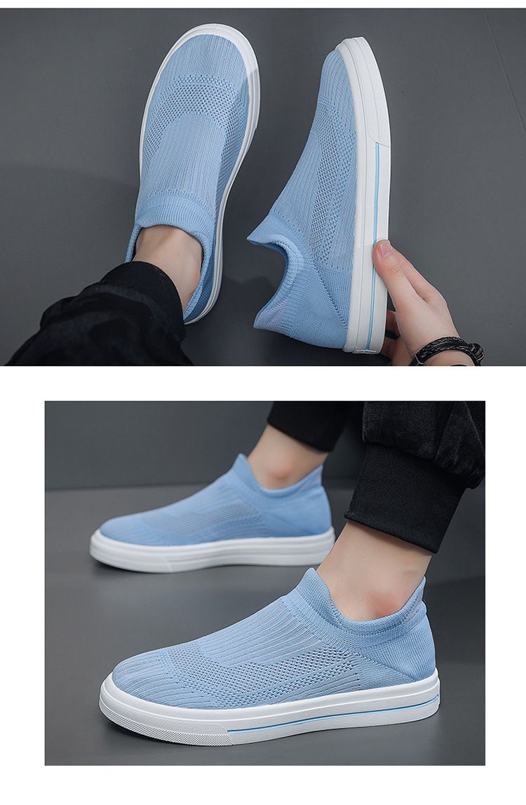 Letnie nowe oddychające skarpetki, męskie koreańskie uniwersalne płaskie buty sportowe z siateczki tkanej, codzienne buty do chodzenia po desce_voghion.com