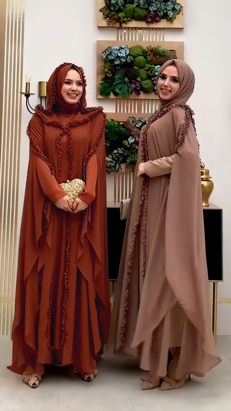 Dameskleding Capuchon Sjaal Lange Jurk Turkse Cardigan Robe_voghion.com