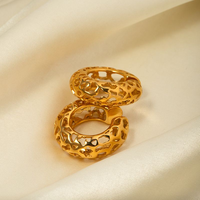 INS Nuovo Oro Cavo C-shaped Ear Clip Orecchini Acciaio Inossidabile Gioielli Moda Personalizzato Regalo Donna_voghion.com