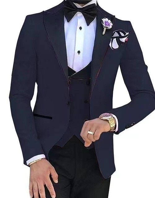 Nuevo 2024 traje de padrino de boda de tres piezas ajustado para hombre vestido de boda_voghion.com