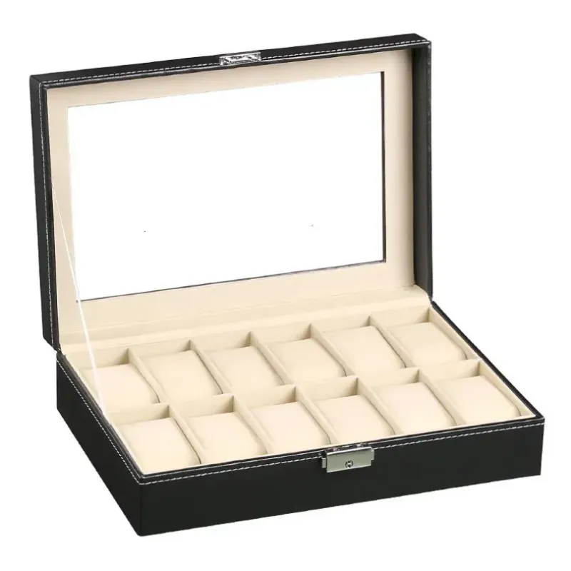 61012 20 Slots Wrist Holder Storage Case Organizer PU Leather Watch Display Box Regalos Para Hombre 240511_voghion.com