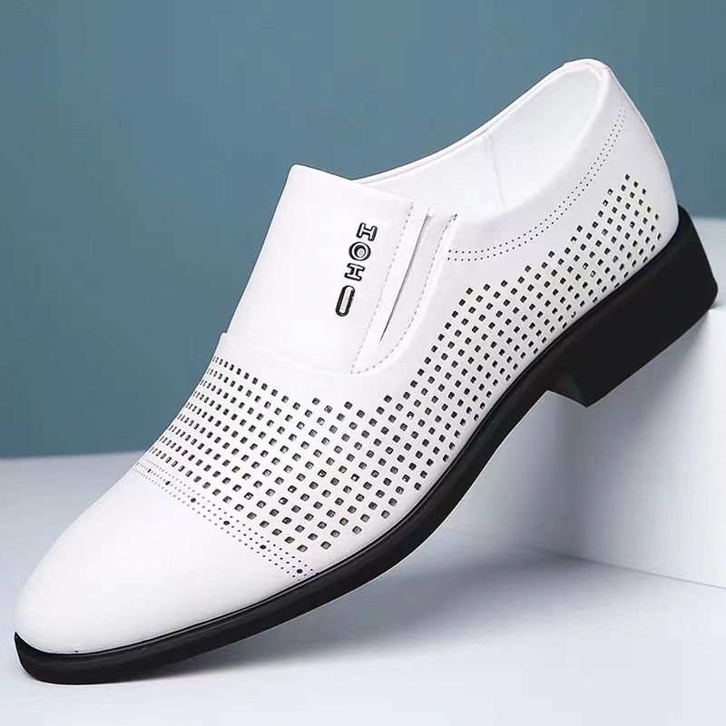 Euro Step 2025 Herren Business Casual Leder Unsichtbare 6cm Spitze Slip-On Weiß Schuhe zur Erhöhung der Körpergröße 9609_voghion.com