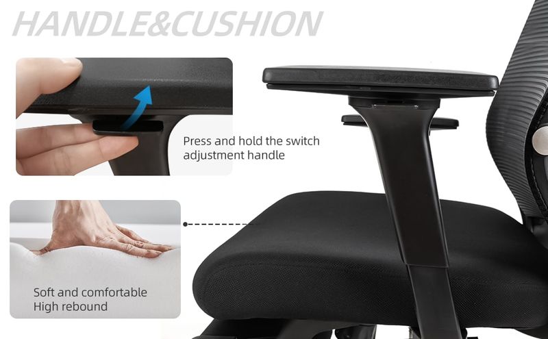 Ergonomic Office Chair With Lumbar Support & Headrest & Flip-up Arms Height Adjustable Rocking Home Office Desk Swivel High Back Computer Chair Warm Taupe Mesh Study Chair_voghion.com