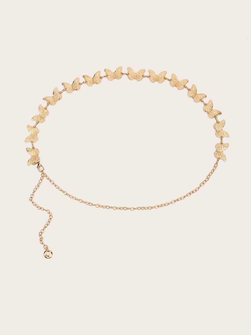 Leichte Luxus-Taillennische für Frauen, strukturierte Metallbundkette, modische Accessoires_voghion.com