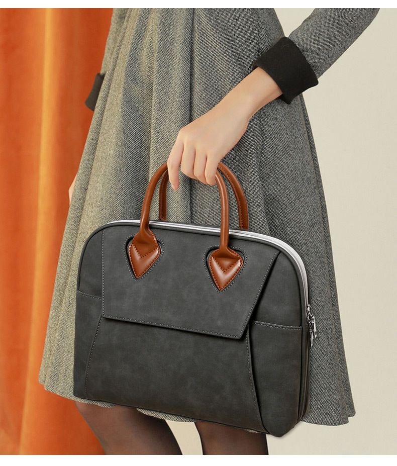 Fashionable Business Computer Bag Handheld Single Shoulder Laptop Bag Large Capacity Briefcase Waterproof And Seismic Resistant Bag_voghion.com
